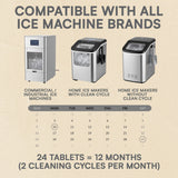 Ice Machine Cleaner Tablets – Deep Cleaning Descaler for Countertop & Commercial Ice Makers | Removes Limescale, Odor & Mineral Buildup | Odor-Free Formula (24 Tablets)