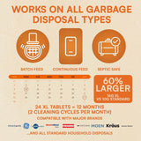Garbage Disposal Cleaner and Deodorizer Tablets – 24 Pack | Natural Citrus Foaming Action Sink Drain Freshener – Septic Safe & Universal Fit