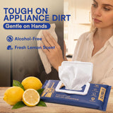 Stainless Steel Appliance Cleaner Wipes – Streak-Free Fingerprint & Grease Remover for Refrigerators, Ovens, & Chrome