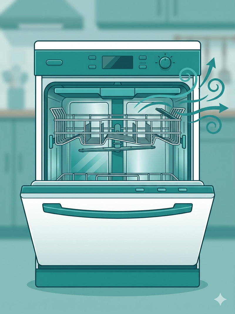 Air-dry the dishwasher