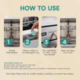 Dishwasher Cleaner and Deodorizer Tablets, 24 Pack Deep Clean Tablets for All Dishwashers, Natural Descaler for Hard Water, Limescale, Grease & Odor, Septic-Safe Mint Scent